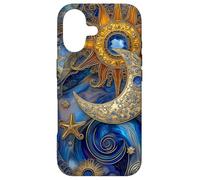 Stained Glass Celestial Moon Sun Stars Cosmic Galaxy Case for iPhone 17
