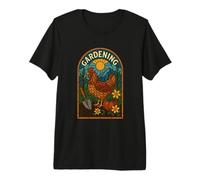 Stained Glass Chicken Gardening Farmer Premium T-Shirt