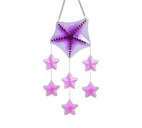 Stained Glass Chimes for Outdoors, Starfish Turtles Decoration, Garden Pendant, Yard Accessory Device, Yard Decoration | Outdoor Wind Chimes for
