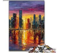 Stained Glass City 1000 Pieces Jigsaw Puzzle for Adults& Teens, Educational Games Home Decoration Deal As Gifts for The Whole Family (50x75cm)