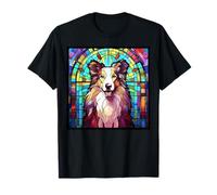 Stained Glass Collie Dog Mom Dad New Puppy T-Shirt