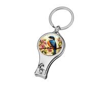 Stained Glass Color Bird on Branch Nail Clippers Toenail Clipper Cutters Professional Nail Trimmer Nail Cuticle Cutter for Women Men