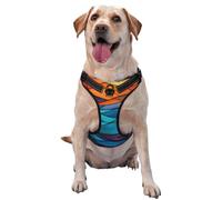 Stained Glass Color Wave Pattern No Pull Dog Harness Adjustable Reflective Oxford Easy Control Medium Large Dog Harness