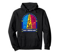 Stained Glass "Craft Through Ages" Design Pullover Hoodie