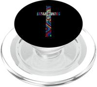 Stained Glass Cross Christian Christmas Christianity PopSockets PopGrip for MagSafe