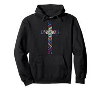 Stained Glass Cross Christian Christmas Christianity Pullover Hoodie