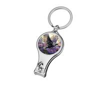 Stained Glass Cuckoo Flying Purple Aster Flowers Nail Clippers Toenail Clipper Cutters Professional Nail Trimmer Nail Cuticle Cutter for Women Men