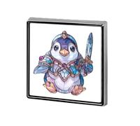 Stained Glass Cute Heroic Penguin Unisex Brooches & Pins Square Lightweight Lapel Badge Jewelry for Clothing Shawl Hat