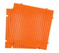 Stained Glass Cutting Mat, Solid Bottom Plastic Grid, Orange, 2 Pack