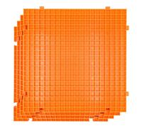 Stained Glass Cutting Mat, Solid Bottom Plastic Grid, Stained Glass Tools and Supplies, Orange, 4 Pack