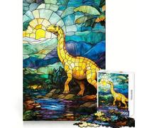 Stained Glass Dinosaur 1000 Pieces Puzzles for Teenagers Boost Recall Relaxing Fun Accurate Edge Thoughtful Gift (38x26cm)