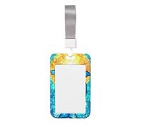 Stained Glass Dolphin Leaping Sliding Id Badge Holder Hard Plastic Work Card Case Name Tag Protector for Nurses Office
