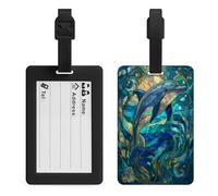 Stained Glass Dolphin Luggage Tags Bag Travel Tag