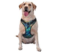 Stained Glass Dolphin No Pull Dog Harness Adjustable Reflective Oxford Easy Control Medium Large Dog Harness