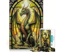 Stained Glass Dragon 1000 Piece Jigsaw Puzzle for Teenagers Smart Game Relaxed Mind Pattern Assembly Santa Wish List (50x75cm)