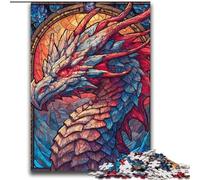 Stained Glass Dragon Adult Jigsaws 2000 Piece, Learning Educational Toys Family Games with Matching Poster And Trivia Sheet (70x100cm)