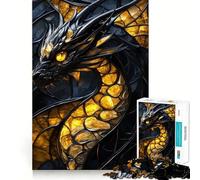 Stained Glass Dragon Jigsaws 1000 Pieces for Adults Brain Challenge Toy Peaceful Time Clear Cut Art Collectible (38x26cm)