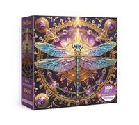 Stained Glass Dragonfly Puzzles for Adults 1000 Pieces Art, Beautiful Solar System Moon Planet Landscape Jigsaw Puzzles, Pretty Purple Gem Jewel Stars Sun Puzzle