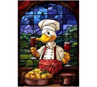 Stained Glass Duck Chef Jigsaw Puzzle 1000 Piece For Your Chef Friends