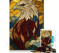 Stained Glass Eagle Jigsaw Puzzles 1000 Pieces for Adults Reason Skill Toy Calm Relax Exact Cut Heartfelt Gift (38x26cm)