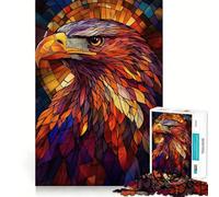 Stained Glass Eagle Teenager Jigsaw Puzzles 1000 Pieces Memory Boost Home Activity Pattern Assembly Perfect Present (50x75cm)