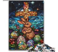 Stained Glass Easter Bunny Jigsaws Puzzles 2000 Pieces for Adults Gifts, for 14+ Train Your Brain And Your Hands Christmas Game Gifts (70x100cm)