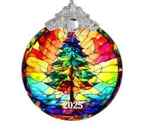 Stained Glass Effect, Christmas Tree 4 Inch Acrylic Ornament, White Elephant Gift Idea, Holiday Decor, Christmas Ornament 2025