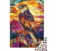 Stained Glass Falcon 1000-Piece Jigsaw Puzzle for Adults, 52x38cm/1000pcs, Quiet Home Activity, Evening Leisure And Year-Round Leisure