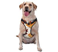 Stained Glass Fall Autumn Leaves Vintage No Pull Dog Harness Adjustable Reflective Oxford Easy Control Medium Large Dog Harness