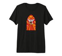 Stained Glass Fire Dove Pentecost Premium T-Shirt