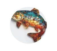 Stained Glass Fish Round Magnetic Fridge Magnets For Kitchen Durable With Enduring Magnetism