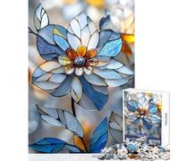 Stained Glass Flower Jigsaws 1000 Pieces for Teenagers Stimulate Active Brain And Mind Gentle Relaxing Fun Activity (38X26cm)