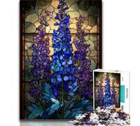Stained Glass Flowers 1000 Piece Jigsaw Puzzles for Teenagers,Challenging Game Gifts for Is Ideal As A Gift for The Whole Family (38x26cm)