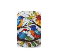 Stained Glass Four Colorful Birds Car Air Fresheners 4 Pcs Hanging Scented Cards Fragrance Scented Cards For Car Aromatherapy Tablets