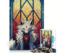 Stained Glass Fox 1000 Pieces Puzzles for Teenagers Boost Recall Relaxing Fun Accurate Edge Thoughtful Gift (50x75cm)