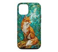 Stained Glass Fox Forest Woodland Mosaic Aesthetic Case for iPhone 12/12 Pro