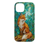 Stained Glass Fox Forest Woodland Mosaic Aesthetic Case for iPhone 14