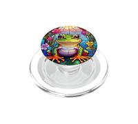 Stained Glass Frog Froggy Frog Lovers PopSockets PopGrip for MagSafe