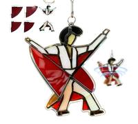 Stained Glass Garden Wind Spinners, Handmade Wind Spinners for Garden, Dancing King Pattern Acrylic Wind Spinner Hanging Decor, The Memphis Melody for Window, Garden, Porch, Window Decoration