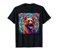 Stained Glass German Shepherd Dog Mom Dad New Puppy T-Shirt