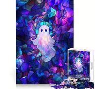 Stained Glass Ghost 1000 Piece Jigsaws for Adults Puzzle Intellect Toy Relaxing Fun Quality Cut Fine Art Piece (50x75cm)