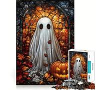 Stained Glass Ghost Art Jigsaw Puzzles 1000 Pieces for Adults Reason Skill Toy Calm Relax Exact Cut Heartfelt Gift (50x75cm)