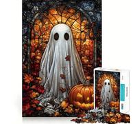 Stained Glass Ghost Art Teenagers 1000 Piece Jigsaw Puzzle Mind Exercise Toy Group Play Precision Cut Festival Gift (38x52cm)