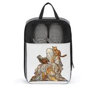 Stained Glass Ghost Reading Book with Cat Shoe Bag for Travel Daily Use Anti-dust Storage Carrier Golf Shoe Pouch