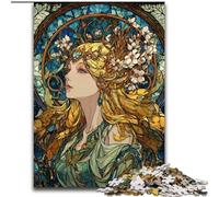 Stained Glass Goddess Adult Jigsaws 1000 Pieces Difficult, Suitable for Ages 14 And Up Family Fun It Is Ideal As A Gift for The Whole Family (50x75cm)