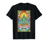 Stained Glass Green Tara Buddha Mantra Buddhism T-Shirt