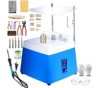 Stained Glass Grinder, 4200RPM Electric Mini, Curves & Angles Grinding & Drilling, with 9 Bits, for Stained Glass DIY, Mosaics, Ceramics and Crafts Blue