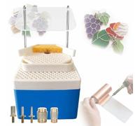 Stained Glass Grinder Machine, Dual Layer Table Grinder with Auto Water Feed, Punched Holes for Gemstone, Glass, Ceramic Processing
