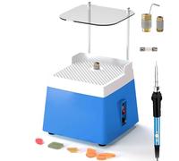 Stained Glass Grinder, Mini Glass Grinder Tool with 1” & 5/8” Diamond Grinding Bit and Baffle, Ceramics Mosaic Glass Grinding Starter Kit for DIY Crafts