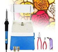 Stained Glass Grinder Set - Beginner DIY Craft Kit with Soldering Iron, Glass Cutting Tools, and Grinder Machine for Stained Glass and Mosaic Projects
